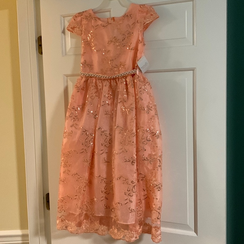 Formal peach dress with beautiful details